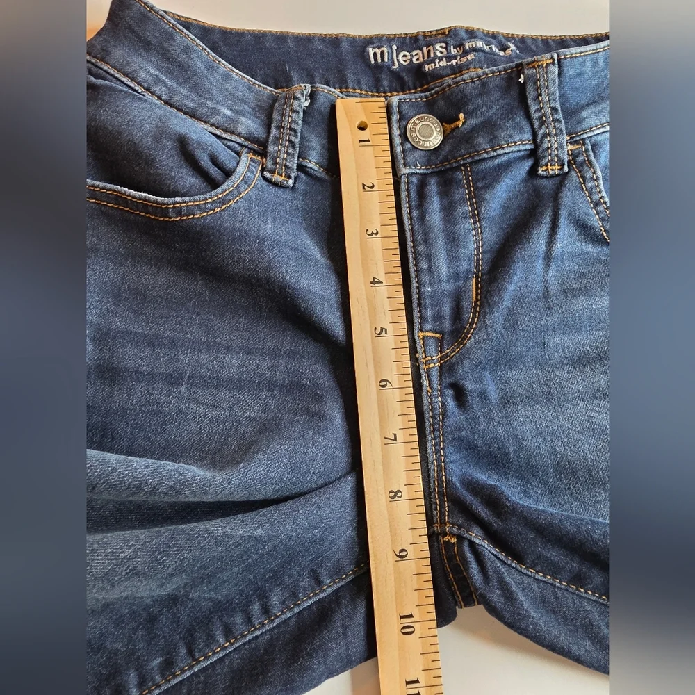 Maurices Sz S Super Soft Plaid Cuff Mid Rise Jeans Skinny Bx-3168